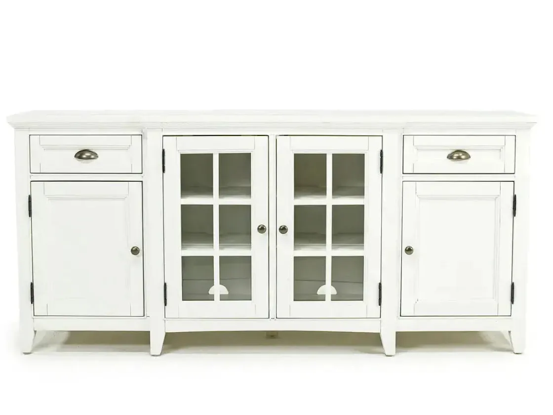 Mor Furniture Bay Creek Media Console In Nutmeg W/ Usb Charger, 70 Inch