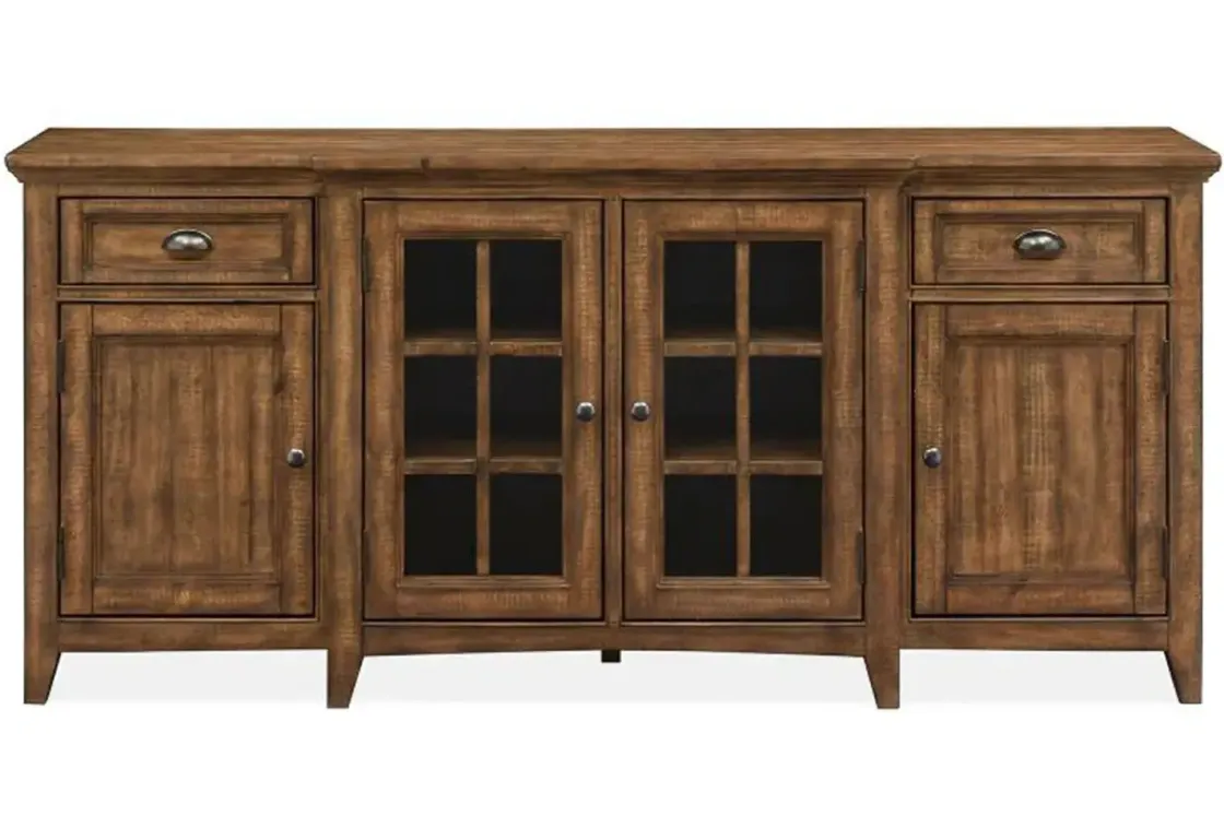 Mor Furniture Bay Creek Media Console In Nutmeg W/ Usb Charger, 70 Inch
