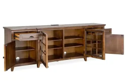 Mor Furniture Bay Creek Media Console In Nutmeg W/ Usb Charger, 70 Inch