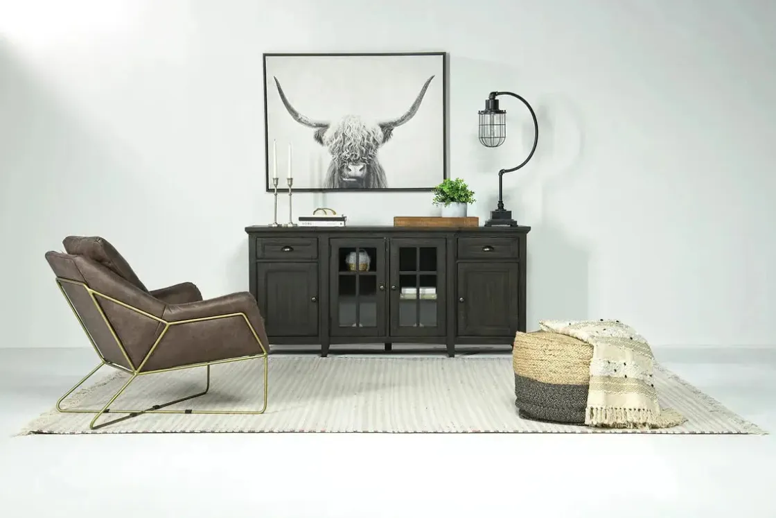 Mor Furniture Bay Creek Media Console In Nutmeg W/ Usb Charger, 70 Inch