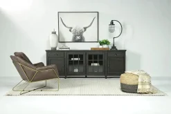 Mor Furniture Bay Creek Media Console In Nutmeg W/ Usb Charger, 70 Inch