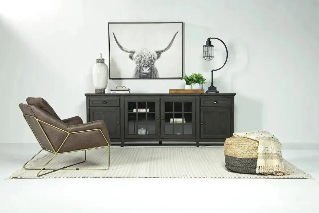 Mor Furniture Bay Creek Media Console In Nutmeg W/ Usb Charger, 70 Inch