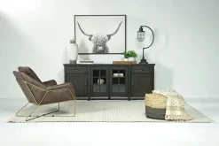 Mor Furniture Bay Creek Media Console In Nutmeg W/ Usb Charger, 70 Inch