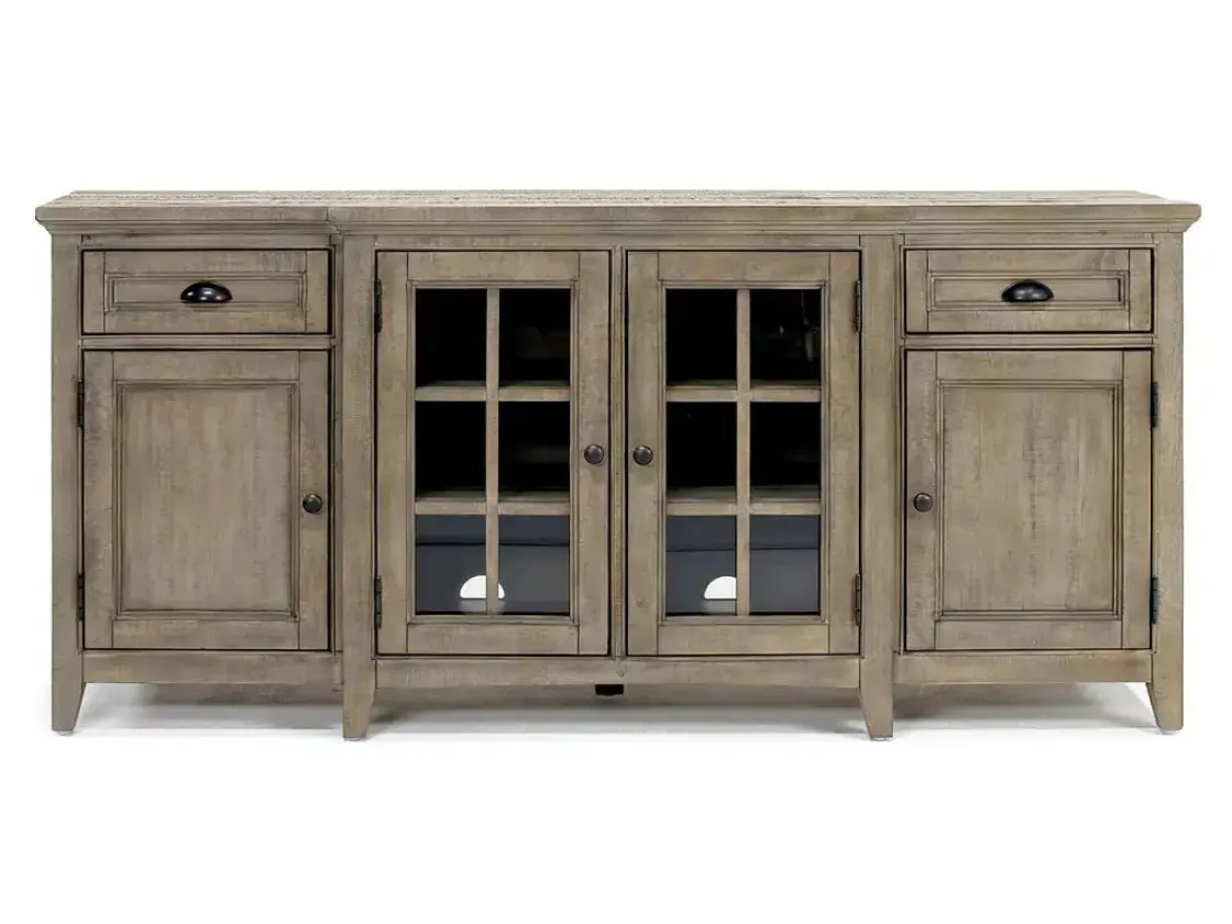 Mor Furniture Bay Creek Media Console In Nutmeg W/ Usb Charger, 70 Inch