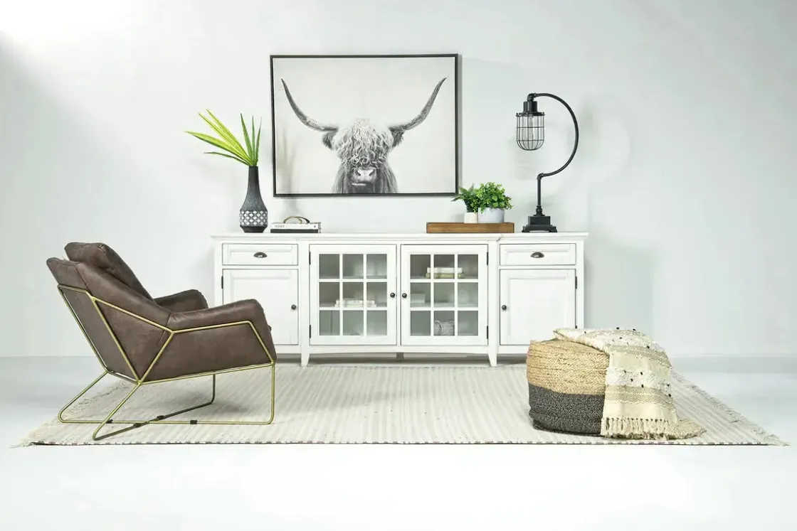 Mor Furniture Bay Creek Media Console In Nutmeg W/ Usb Charger, 70 Inch
