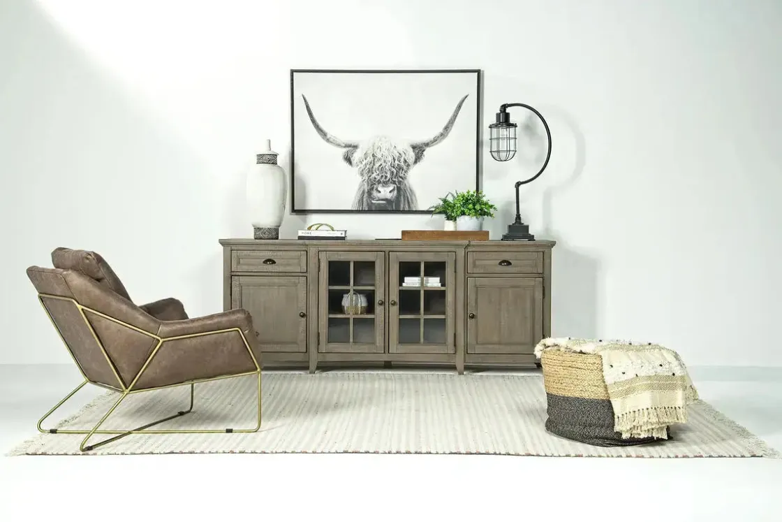 Mor Furniture Bay Creek Media Console In Nutmeg W/ Usb Charger, 70 Inch