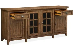 Mor Furniture Bay Creek Media Console In Nutmeg W/ Usb Charger, 70 Inch