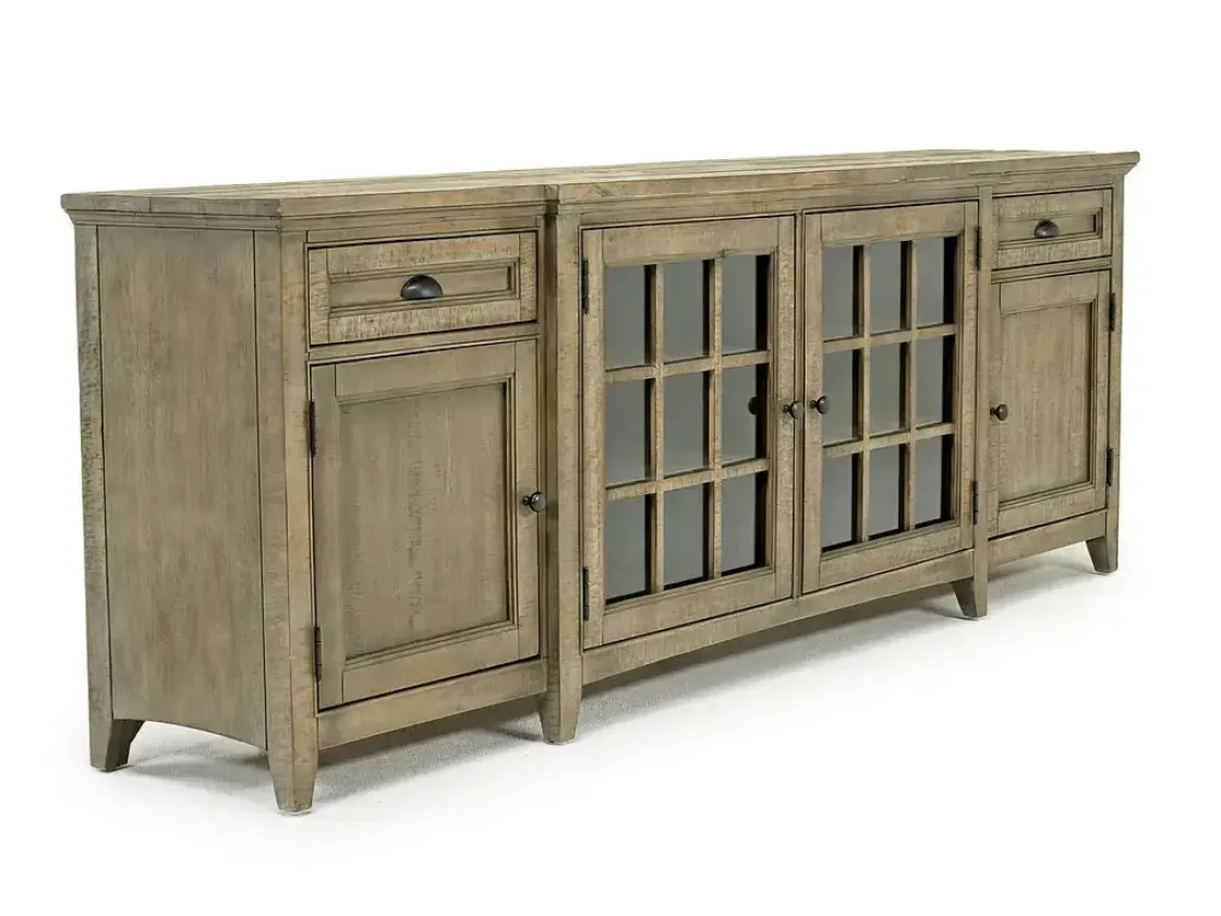 Mor Furniture Bay Creek Media Console In Nutmeg W/ Usb Charger, 70 Inch