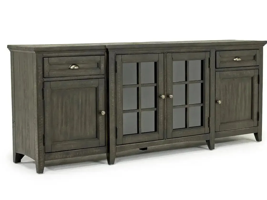 Mor Furniture Bay Creek Media Console In Nutmeg W/ Usb Charger, 70 Inch