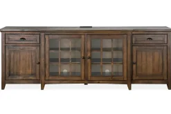 Mor Furniture Bay Creek Media Console In Nutmeg W/ Usb Charger, 70 Inch