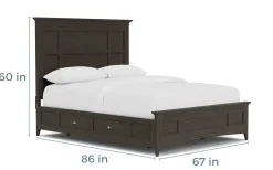 Mor Furniture Bay Creek Panel Bed In Light Gray, Queen
