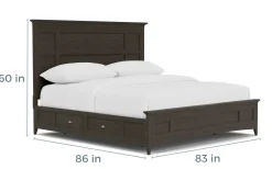 Mor Furniture Bay Creek Panel Bed In Light Gray, Queen