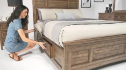 Mor Furniture Bay Creek Panel Bed In Light Gray, Queen