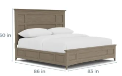 Mor Furniture Bay Creek Panel Bed In Light Gray, Queen