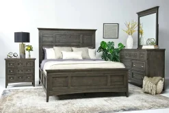 Mor Furniture Bay Creek Panel Bed W/ Storage, Dresser, Mirror & Nightstand In Nutmeg, Queen