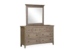 Mor Furniture Bay Creek Panel Bed W/ Storage, Dresser, Mirror & Nightstand In Nutmeg, Queen