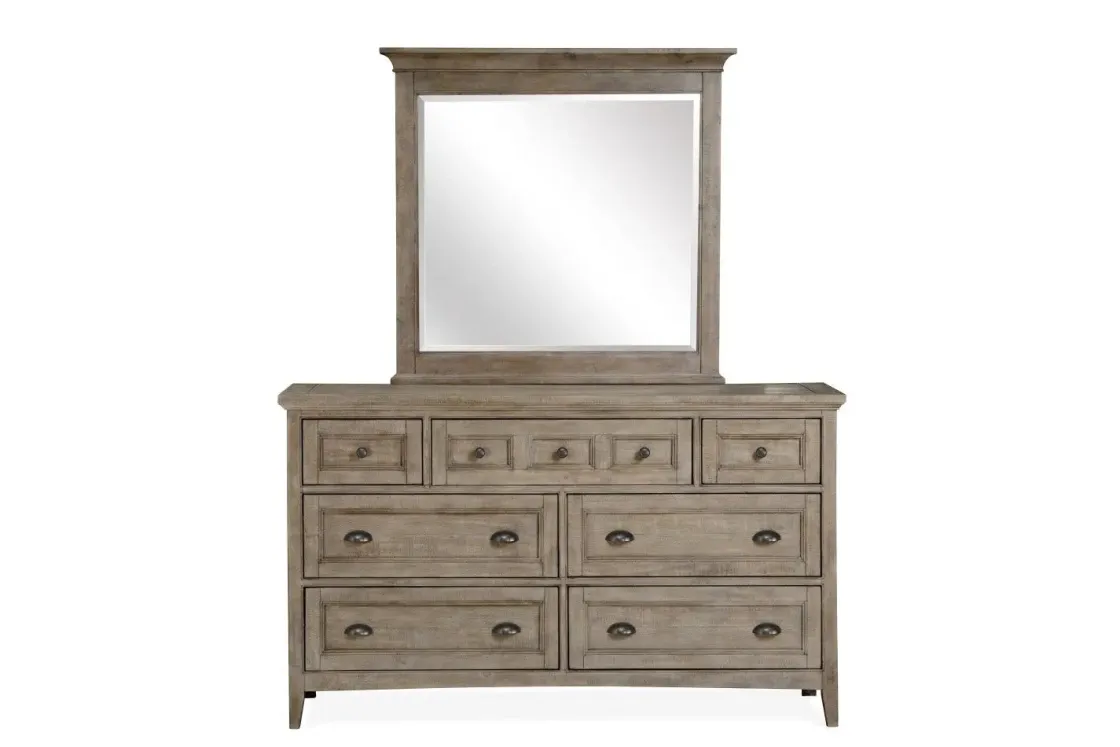 Mor Furniture Bay Creek Panel Bed W/ Storage, Dresser, Mirror & Nightstand In Nutmeg, Queen