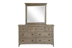 Mor Furniture Bay Creek Panel Bed W/ Storage, Dresser, Mirror & Nightstand In Nutmeg, Queen
