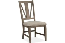 Mor Furniture Bay Creek Side Chair In Light Gray, V-Back