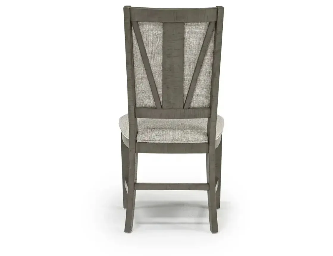 Mor Furniture Bay Creek Side Chair In Light Gray, V-Back