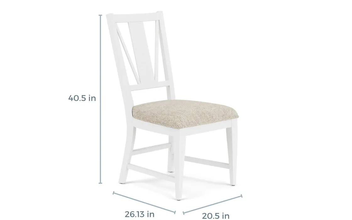 Mor Furniture Bay Creek Side Chair In Light Gray, V-Back