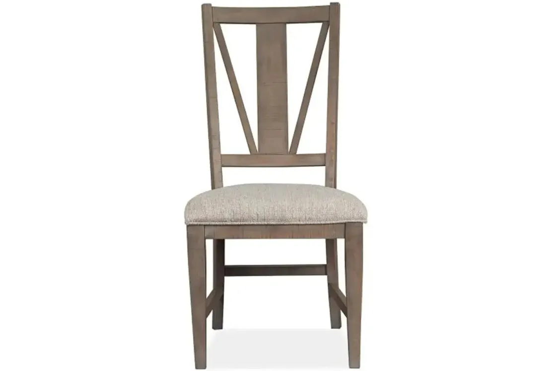 Mor Furniture Bay Creek Side Chair In Light Gray, V-Back