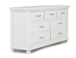 Mor Furniture Bella Panel Bed, Dresser, Mirror & Nightstand In White, Twin