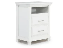 Mor Furniture Bella Panel Bed, Dresser, Mirror & Nightstand In White, Twin