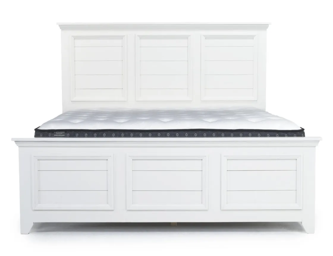 Mor Furniture Bella Panel Bed, Dresser, Mirror & Nightstand In White, Twin