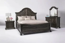 Mor Furniture Bellamy Arch Panel Bed In Charcoal, Eastern King