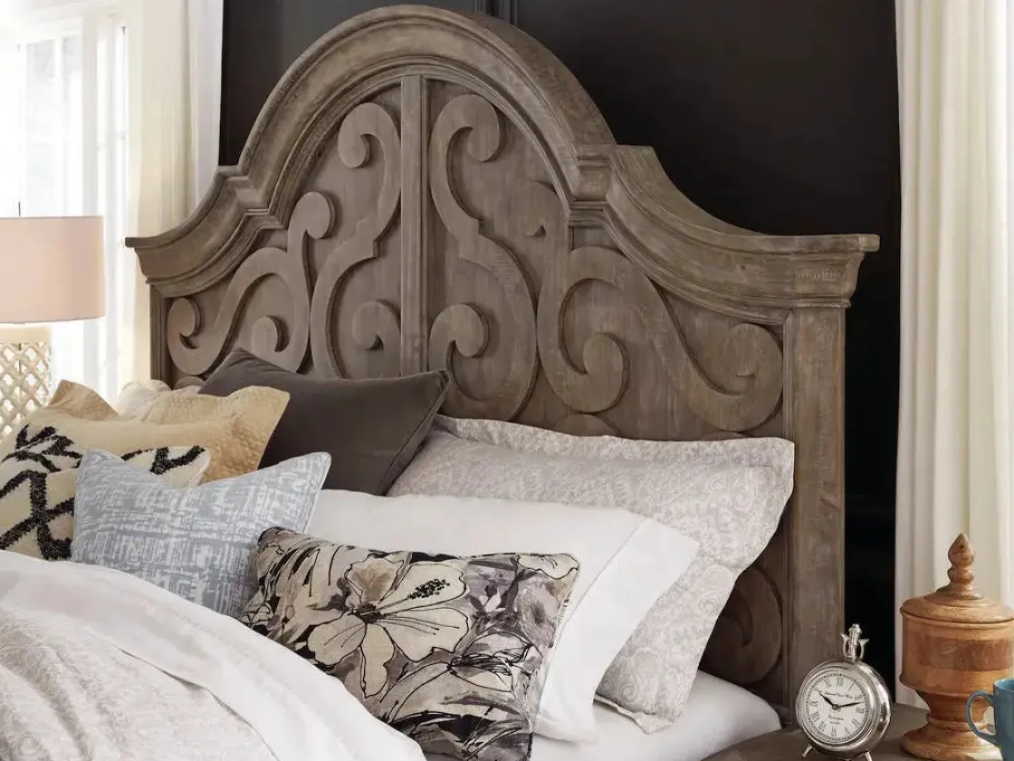 Mor Furniture Bellamy Arch Panel Bed In Charcoal, Eastern King