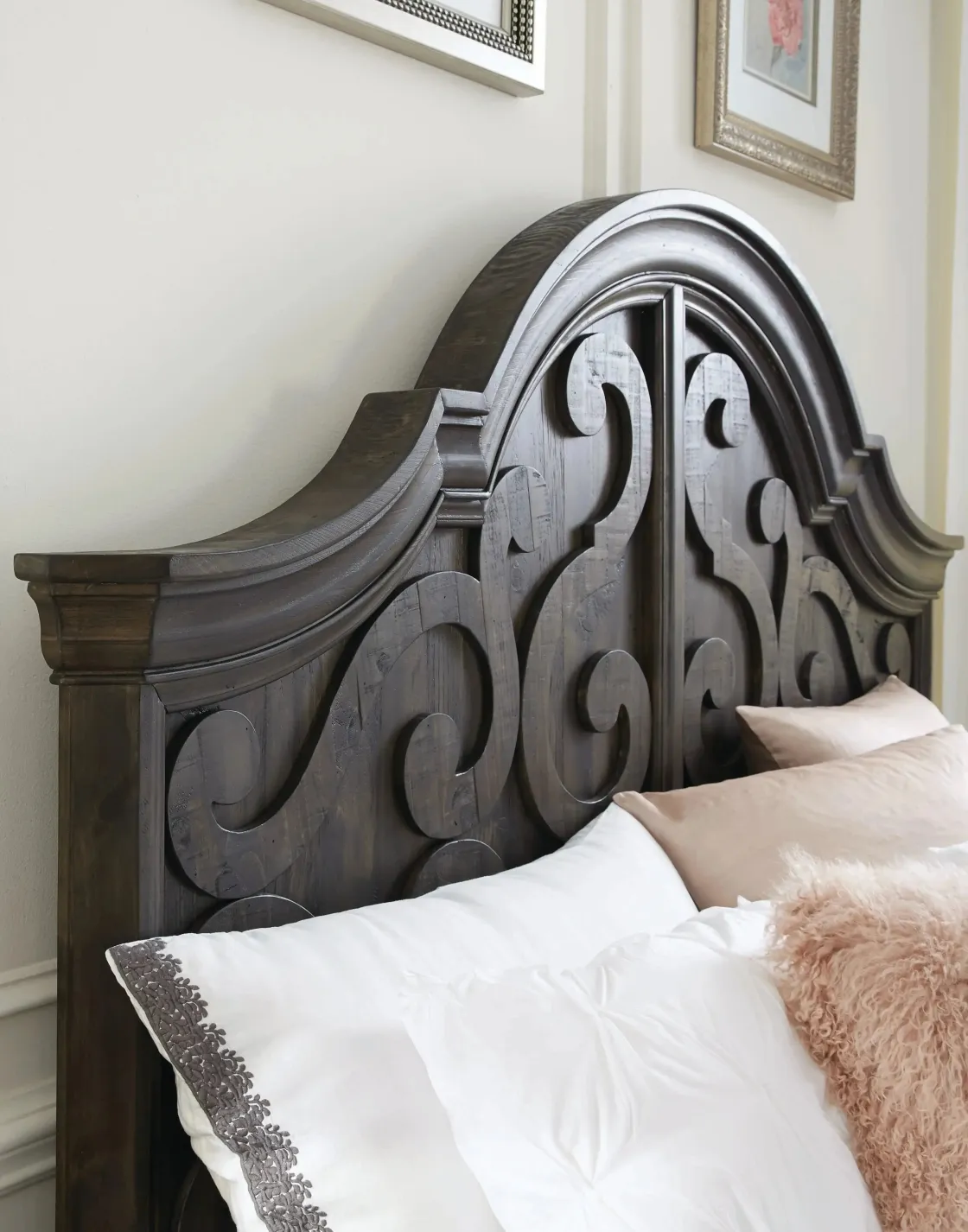Mor Furniture Bellamy Arch Panel Bed In Charcoal, Eastern King