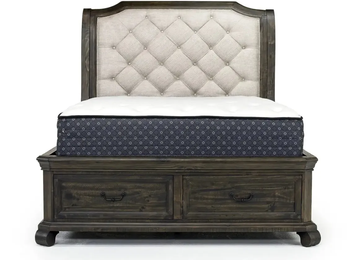 Mor Furniture Bellamy Sleigh Bed, Dresser, Mirror & 4 Drawer Nightstand In , Queen