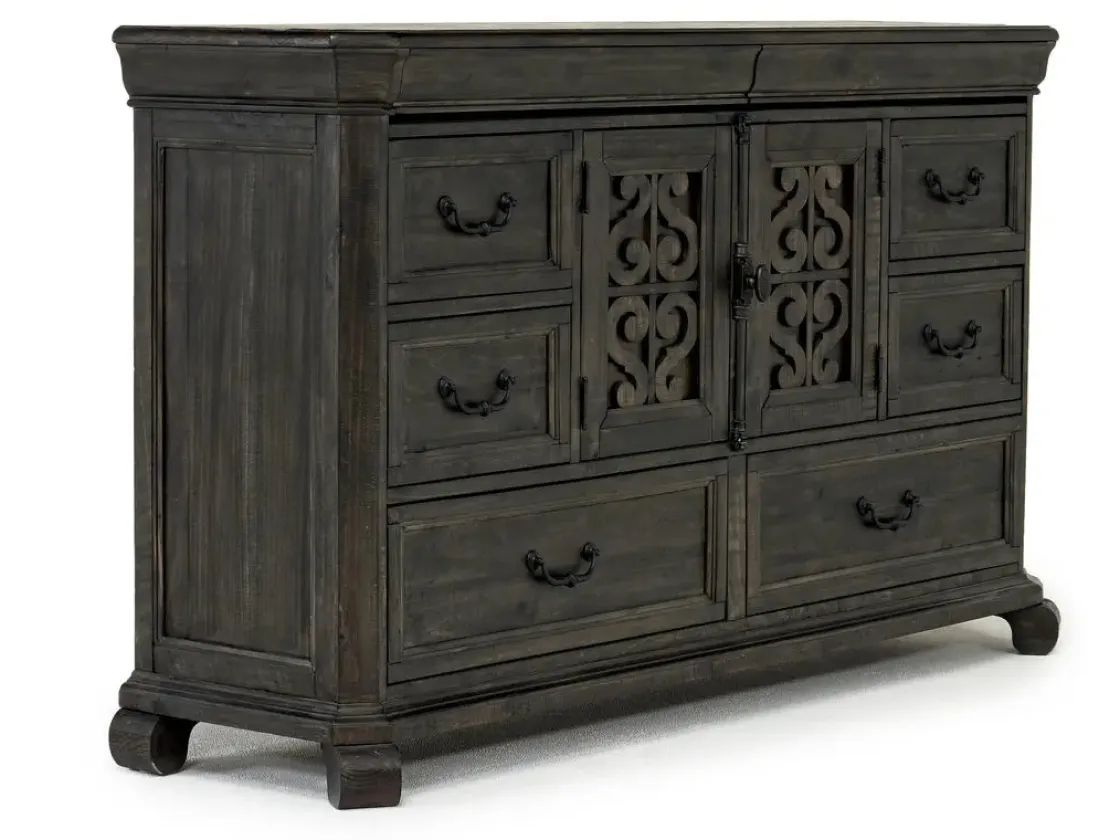 Mor Furniture Bellamy Sleigh Bed, Dresser, Mirror & 4 Drawer Nightstand In , Queen