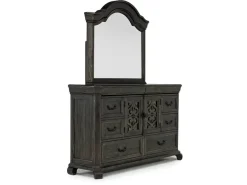Mor Furniture Bellamy Sleigh Bed, Dresser, Mirror & 4 Drawer Nightstand In , Queen