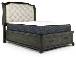 Mor Furniture Bellamy Sleigh Bed, Dresser, Mirror & 4 Drawer Nightstand In , Queen