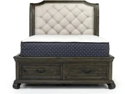Mor Furniture Bellamy Sleigh Bed W/ Storage In White, Queen