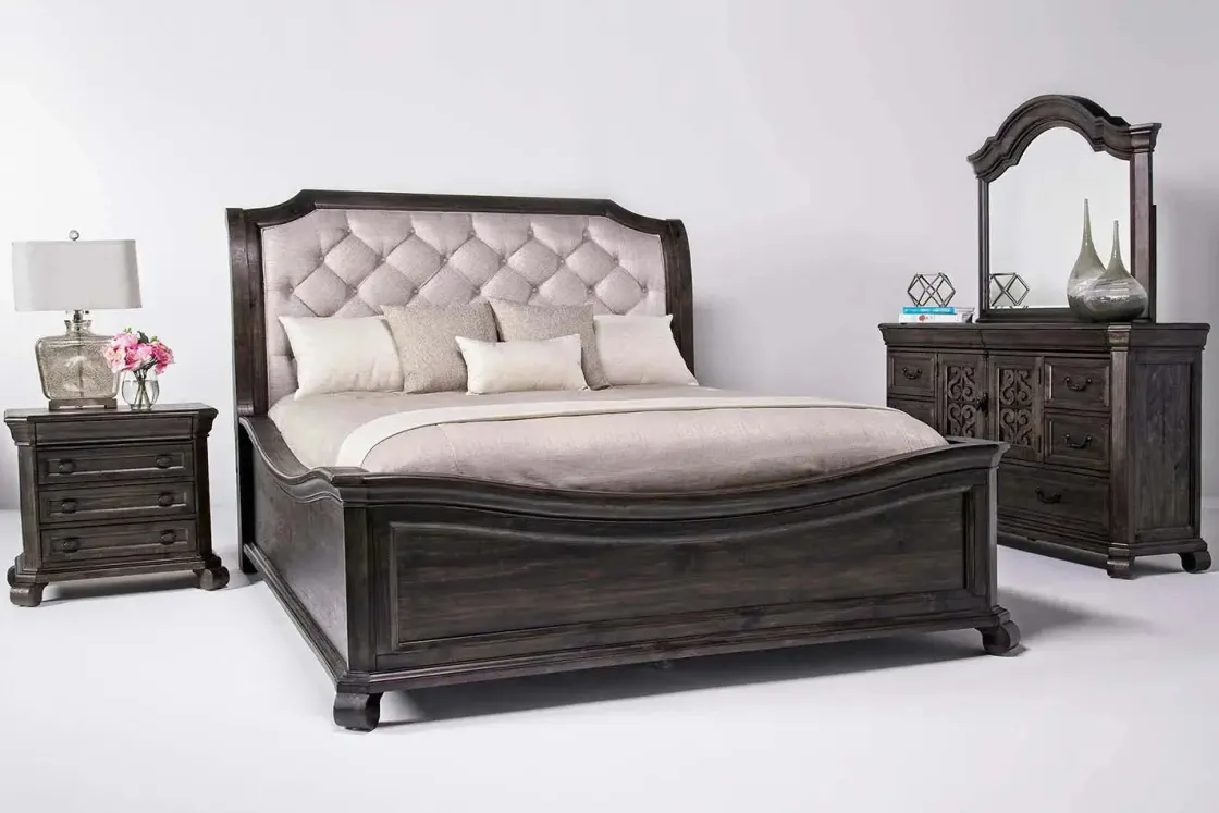 Mor Furniture Bellamy Sleigh Bed W/ Storage In White, Queen