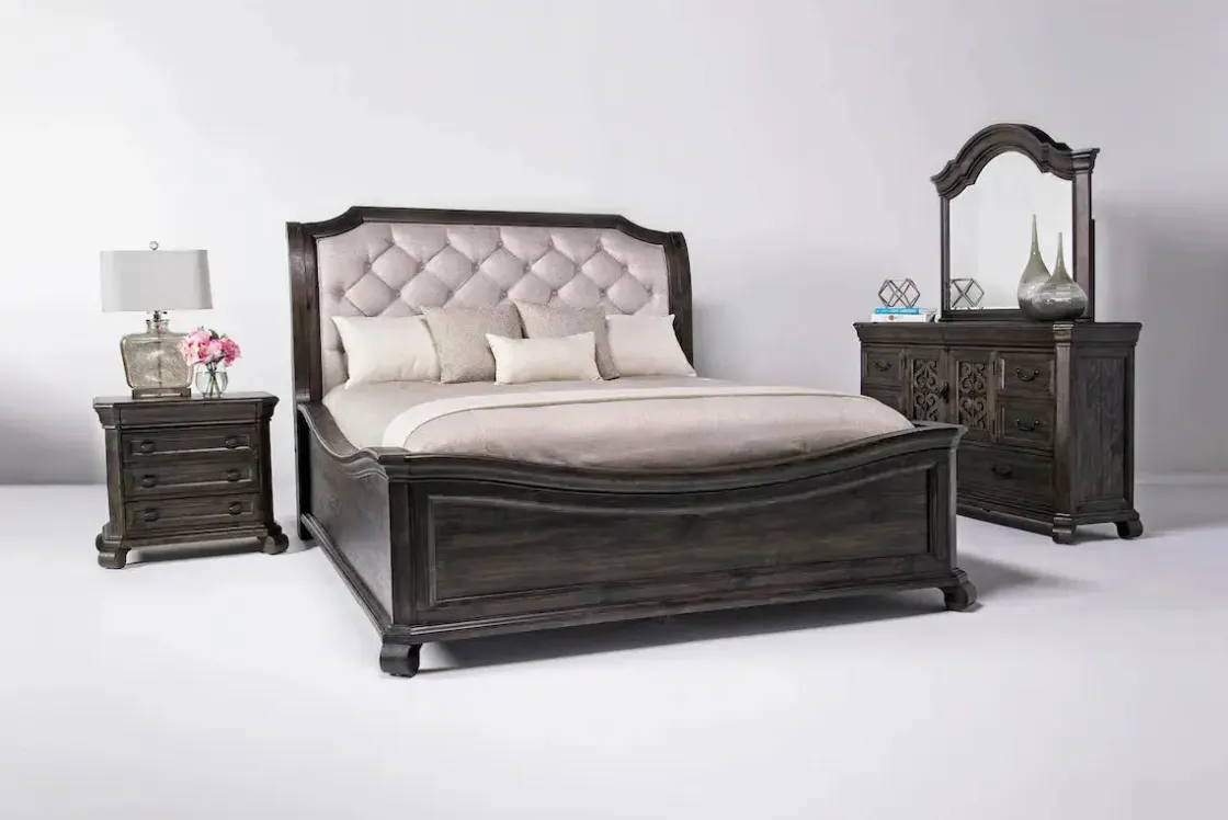 Mor Furniture Bellamy Sleigh Bed W/ Storage In White, Queen