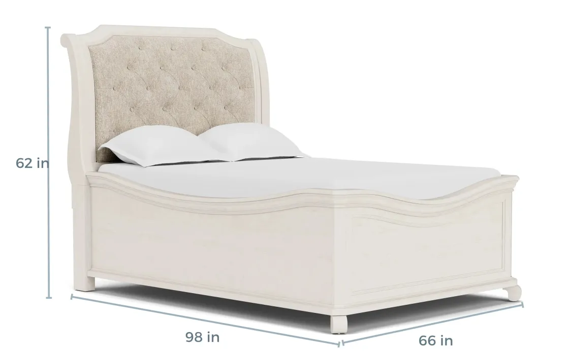 Mor Furniture Bellamy Sleigh Bed W/ Storage In White, Queen