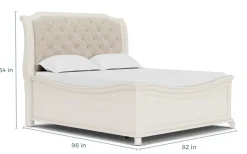 Mor Furniture Bellamy Sleigh Bed W/ Storage In White, Queen