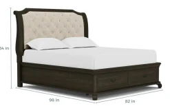 Mor Furniture Bellamy Sleigh Bed W/ Storage In White, Queen