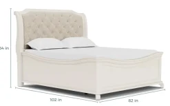 Mor Furniture Bellamy Sleigh Bed W/ Storage In White, Queen