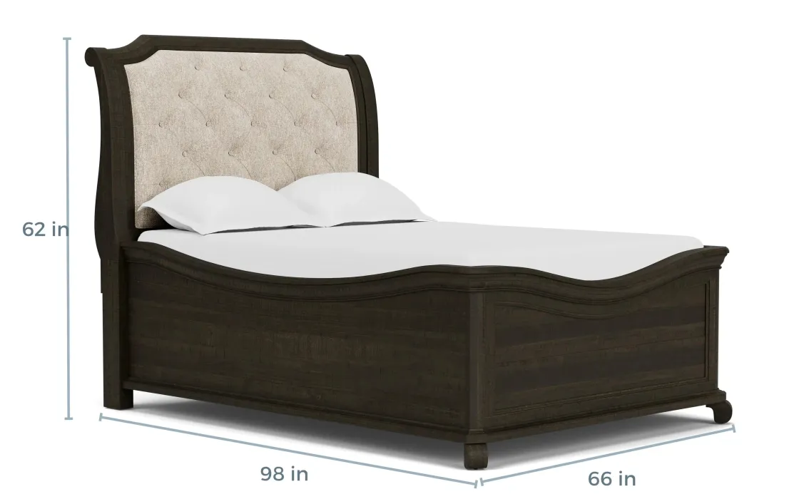 Mor Furniture Bellamy Sleigh Bed W/ Storage In White, Queen