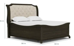 Mor Furniture Bellamy Sleigh Bed W/ Storage In White, Queen