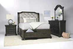 Mor Furniture Bellamy Sleigh Bed W/ Storage In White, Queen