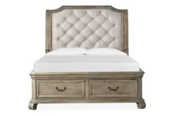 Mor Furniture Bellamy Sleigh Bed W/ Storage In White, Queen