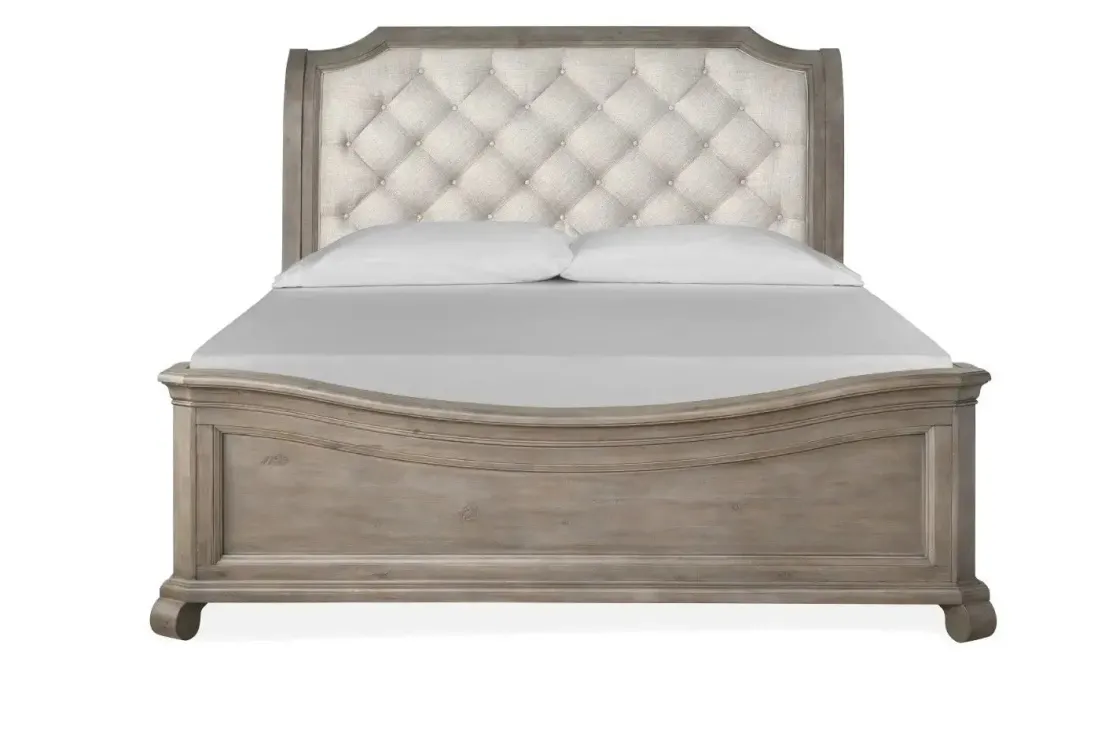 Mor Furniture Bellamy Sleigh Bed W/ Storage In White, Queen