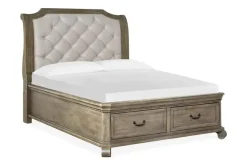 Mor Furniture Bellamy Sleigh Bed W/ Storage In White, Queen