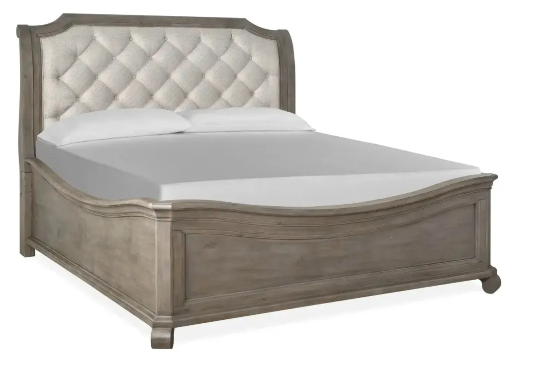 Mor Furniture Bellamy Sleigh Bed W/ Storage In White, Queen